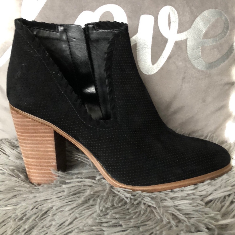 Vince Camuto True Suede Black Ankle Boots